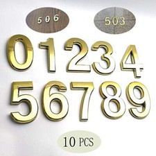 10 Pcs 3D Self Adhesive House Numbers 0-9 ,1.4 Inch Mailbox 1.4 inch 0-9 Gold