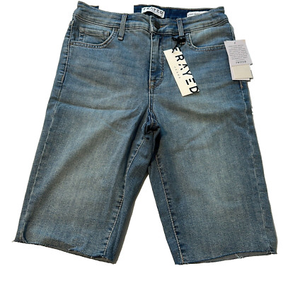 【WV PROJECT】25SS★ Broden Bermuda Denim Half Pants Frayed Jeans Women's Beacon Medium Wash Biker Denim Bermuda