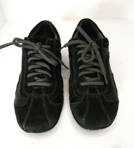 Naturalizer Women Black Leather Suede Lace Up Sneaker Shoe ...