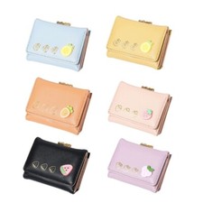Small Leather Wallet For Girls Short Wallets Card Purse With Functional Designs