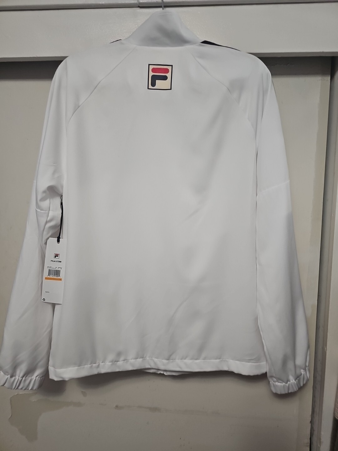 Giacca frangivento bianca FILA Tennis BNP Paribas Open Zip intera taglia piccola