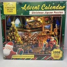 Advent Calendar Countdown To Christmas 1008 Pieces Puzzle Santa  s Workshop NEW