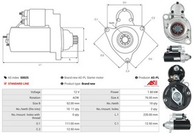 STARTER S0025 FOR SKODA OCTAVIA/Combi VW NEW/BEETLE BORA GOLF/IV/Mk/III JETTA