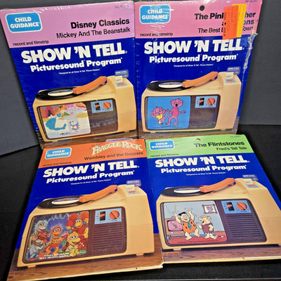 Show 'N Tell PictureSound Children's Program Records Slides Disney Vintage 80'S