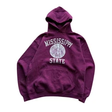 Vintage Mississippi State Russell Athletic Hoodie Made In USA