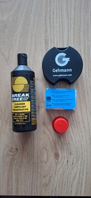 Break Free CLP, Schnellreinigungspropfen, Safebox und Staubschutzkappe