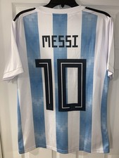 Argentina Lionel Messi Soccer Jersey Adult Large World Cup Blue White EUC