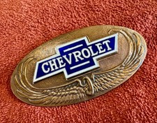 1928 Chevrolet Radiator Emblem Grille Badge With Bronze Back Plate 28 Bowtie