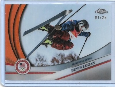 2026 TOPPS OLYMPIC CHROME ~ DEVIN LOGAN ORANGE CARD #43 ~ 01/25 ~ UNIQUE BOOKEND