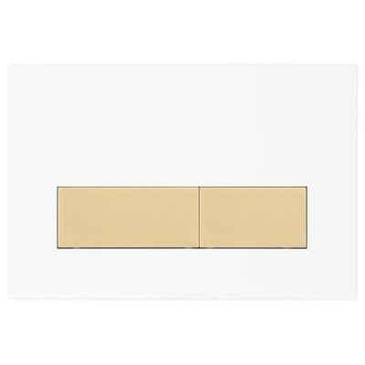Dual Flush Plate Compatible with Geberit Sigma 01 20 30 White Plate Gold Button