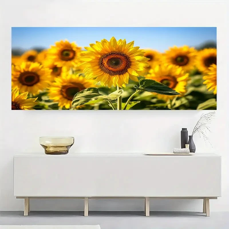Panoramic Sunflower Field Painting Canvas Wall Art Home Décor Picture