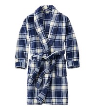 L.L. Bean Wicked Plush Luxury Robe Men's Size XL Classic Navy Plaid 120 NWT
