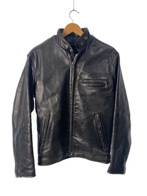 Chaqueta Schott Single Riders 36 cuero negro liso 641 forro falta - Imagen 1 de 4