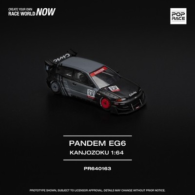 Pop Race - Pandem Civic EG6 *Kanjozoku*, black/gray/red - PR640163