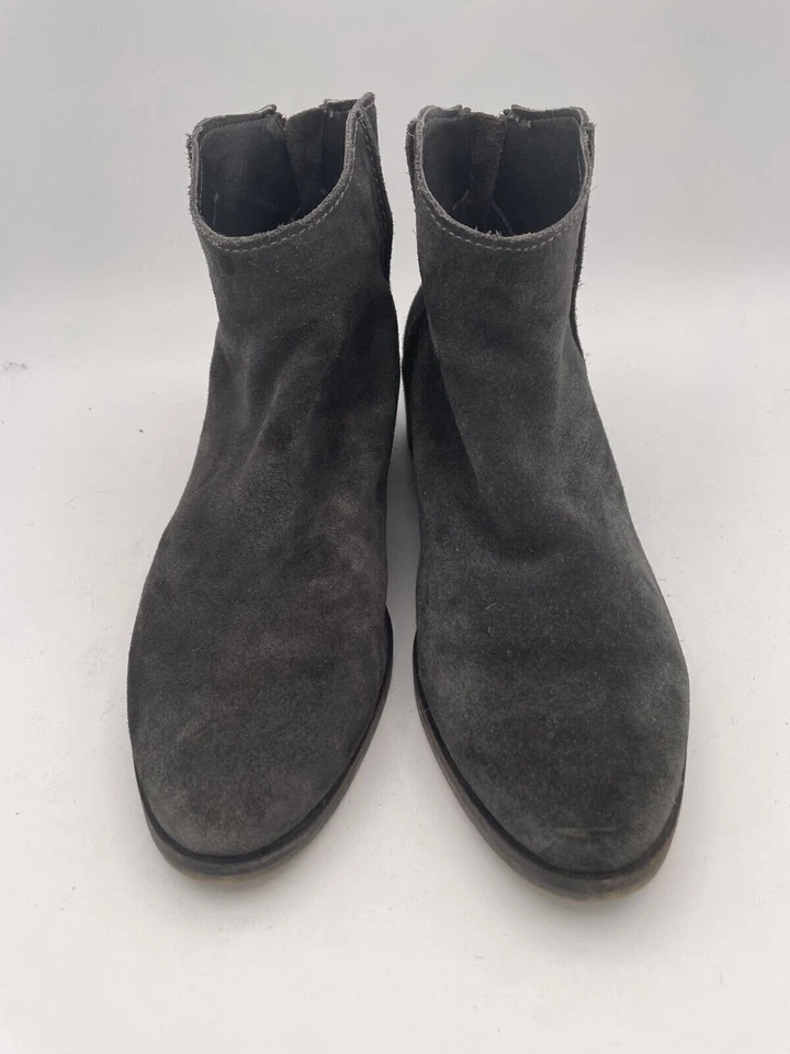 Dolce Vita Botín Para Mujer Talla 8.5 Gris Gamuza Cuero Cremallera Trasera Botín Foto 3 de 4