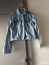 Ladies Women Light Blue Denim Jacket Spring Summer Size 12 See All Measurements