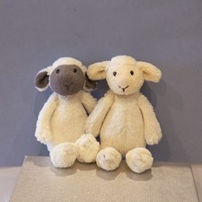 Jellycat Lamb Greyface lamb and Bashful lamb Rare 4" black face grey face retire