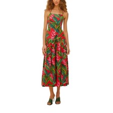 NEW XL FARM RIO RED DREAM GARDEN STRAPPY MAXI SUNDRESS LINEN BLEND LOVE IT XOXO