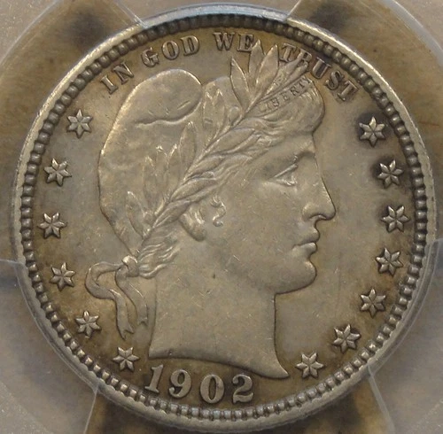 1902 Barber Quarter 25c PCGS Certified AU58