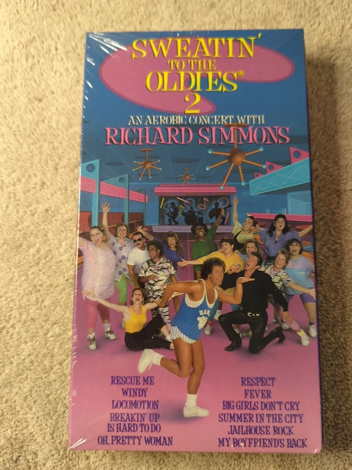 Vintage Richard Simmons Sweating Sweatin To The Oldies 2 3 VHS Tapes NEW Sealed - Image 2 of 4