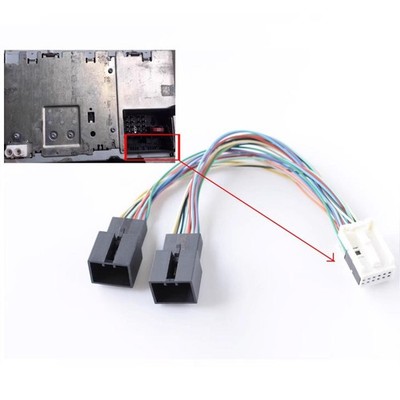 Splitter 12pin CD Changer Plug Adapter Aux Audio Y Cable For VW Golf 6 MK7 Jetta