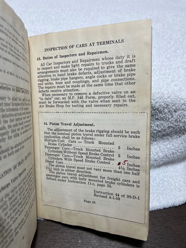 1953 THE PENNSYLVANIA RAILROAD BRAKE & TRAIN AIR SIGNAL INSTRUCTIONS Book PRR - Picture 5 of 6