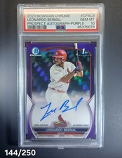Leonardo Bernal Bowman Chrome 2023 Purple Refractor /250 Auto