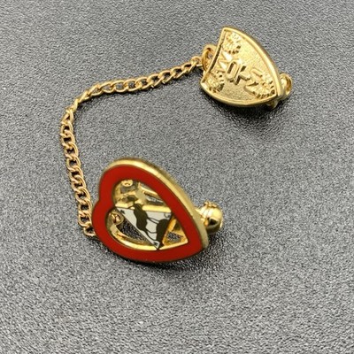 Vintage WOTM Women of the Moose Mooseheart FHC 2pc Chained Lapel Pin