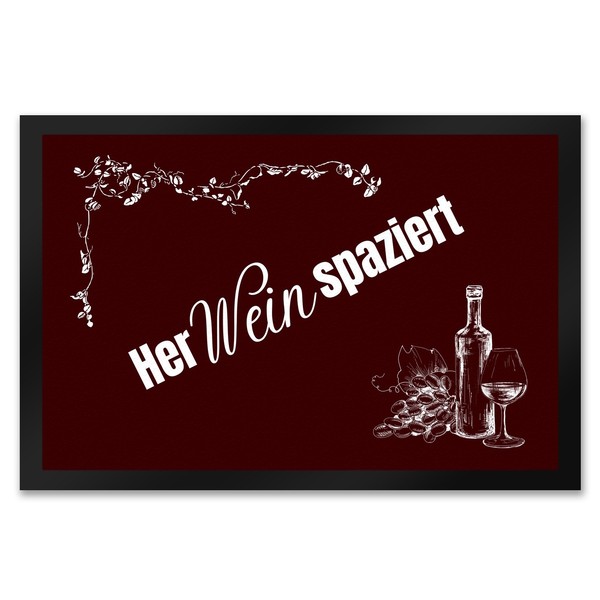 Wein FußMatte XXL In 50X75 Cm Mit Spruch Herweinspaziert-image