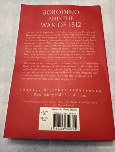Borodino and the War of 1812 by Christopher Duffy, Cassell Military Paperbacks - Imagen 6 de 7