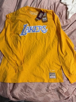 Mitchell & Ness Los Angeles Lakers NBA Long Sleeve Shirt Yellow XL