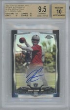2014 Topps Chrome Mini Black Refractor Rookie Derek Carr RC Auto /25 BGS 9.5/10