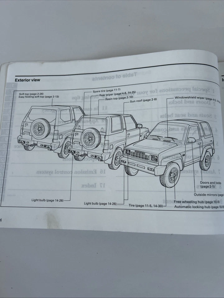 Daihatsu Sportrak ,F300 Series Owners Manual - Image 2 of 3