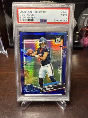 2023 Optic C.J. Stroud BLUE HYPER #244 Rated Rookie RC PSA 9