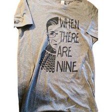 GUC size juniors womens Small gray Ruth Bader Ginsberg womens rights tee shirt