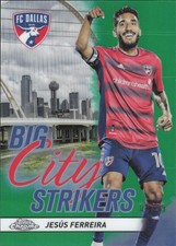 2024 Topps Chrome MLS Jesus Ferreira Green Big City Strikers 08/99 #CS-5
