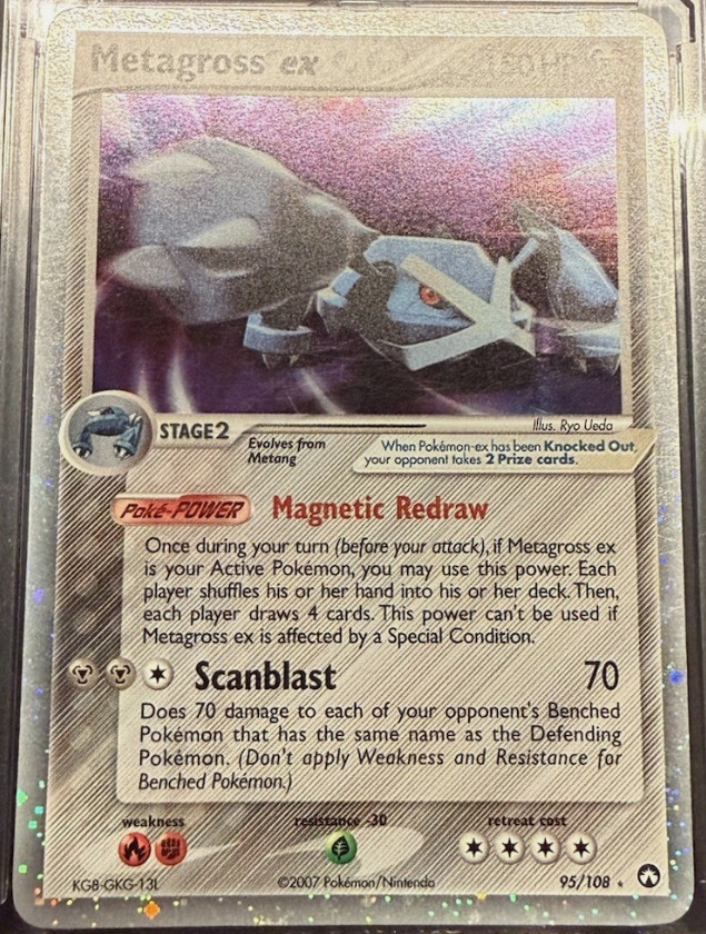 very clean Metagross EX Pokemon 2007 Power Keepers #95 LP / NM MINT