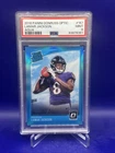 2018 Donruss Optic Lamar Jackson Aqua Prizm RC #/299 Ravens PSA 9