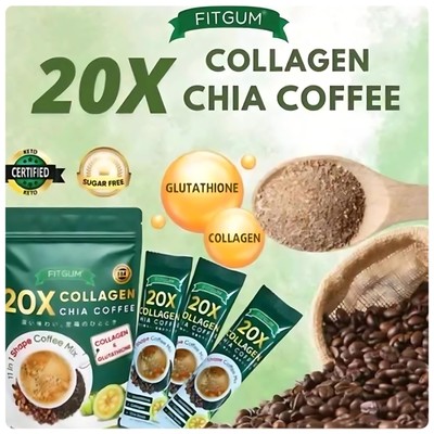 FITGUM 20X Collagen Chia 11 in 1 Coffee Mix | eBay