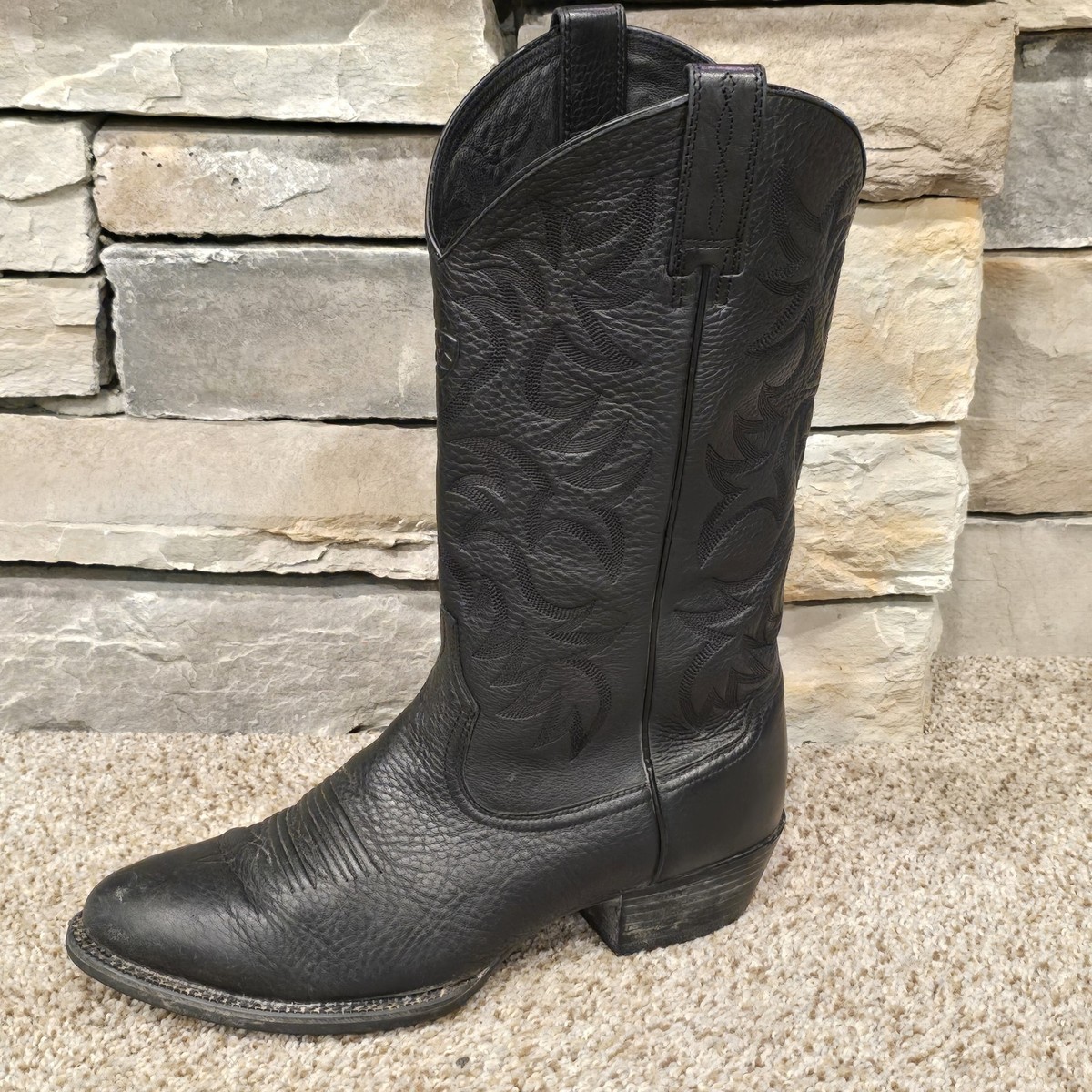 Ariat Men\'s Heritage Western R Toe Black Deertan Boots 10002218 Size-10 EE Ariat Men main image 3