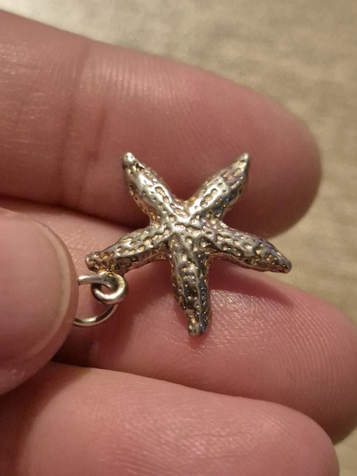 Sterling Silver 925 Small Starfish Charm Pendant
