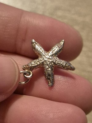Sterling Silber 925 kleiner Seestern Charm Anhänger