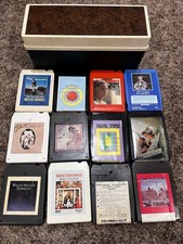 Vintage Country 8-Track Tape Lot w/ Case Willie Nelson Waylon Jennings Tested