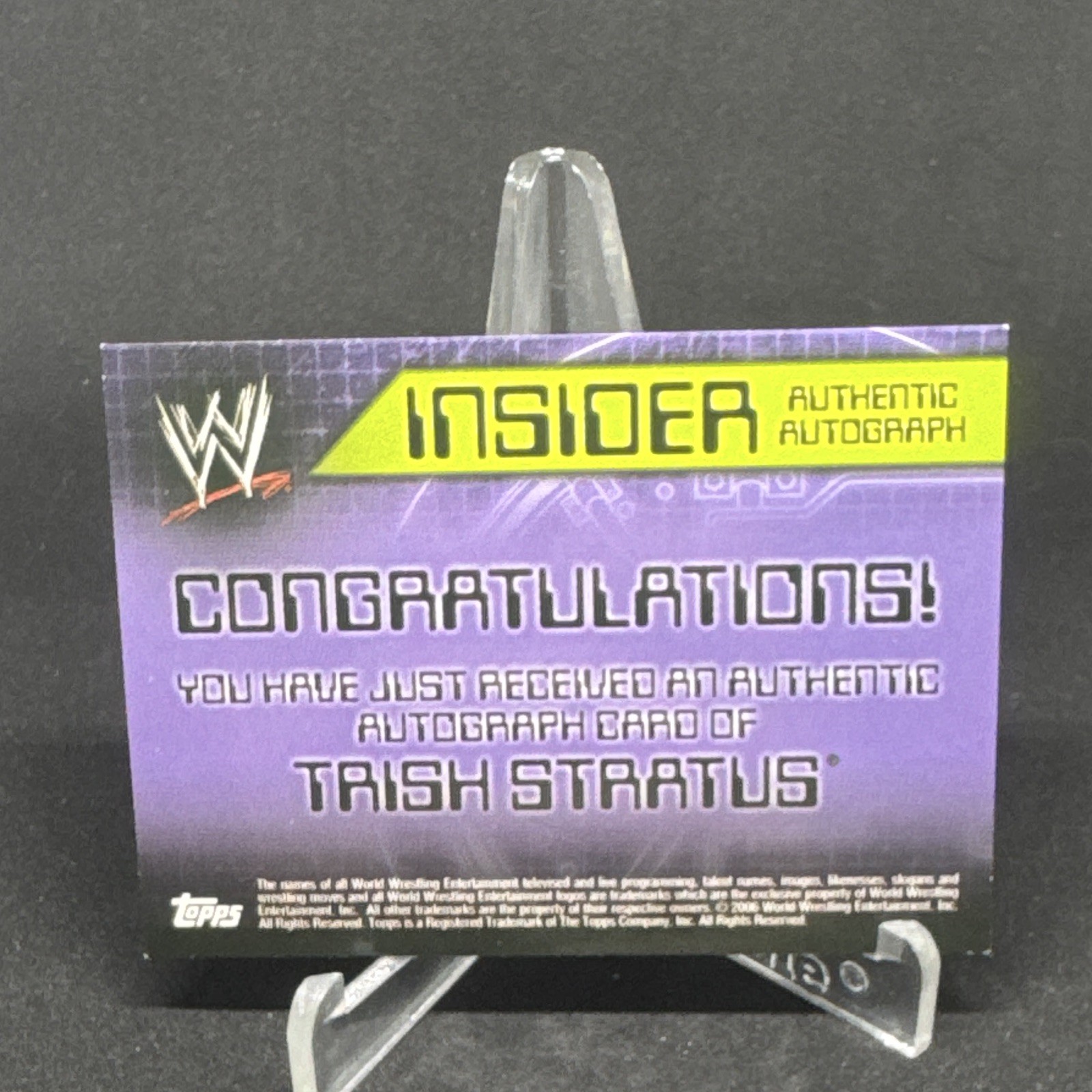 Topps 2002 WWE The Ultimate Insider Authentic Autograph Trish Stratus Auto view 2