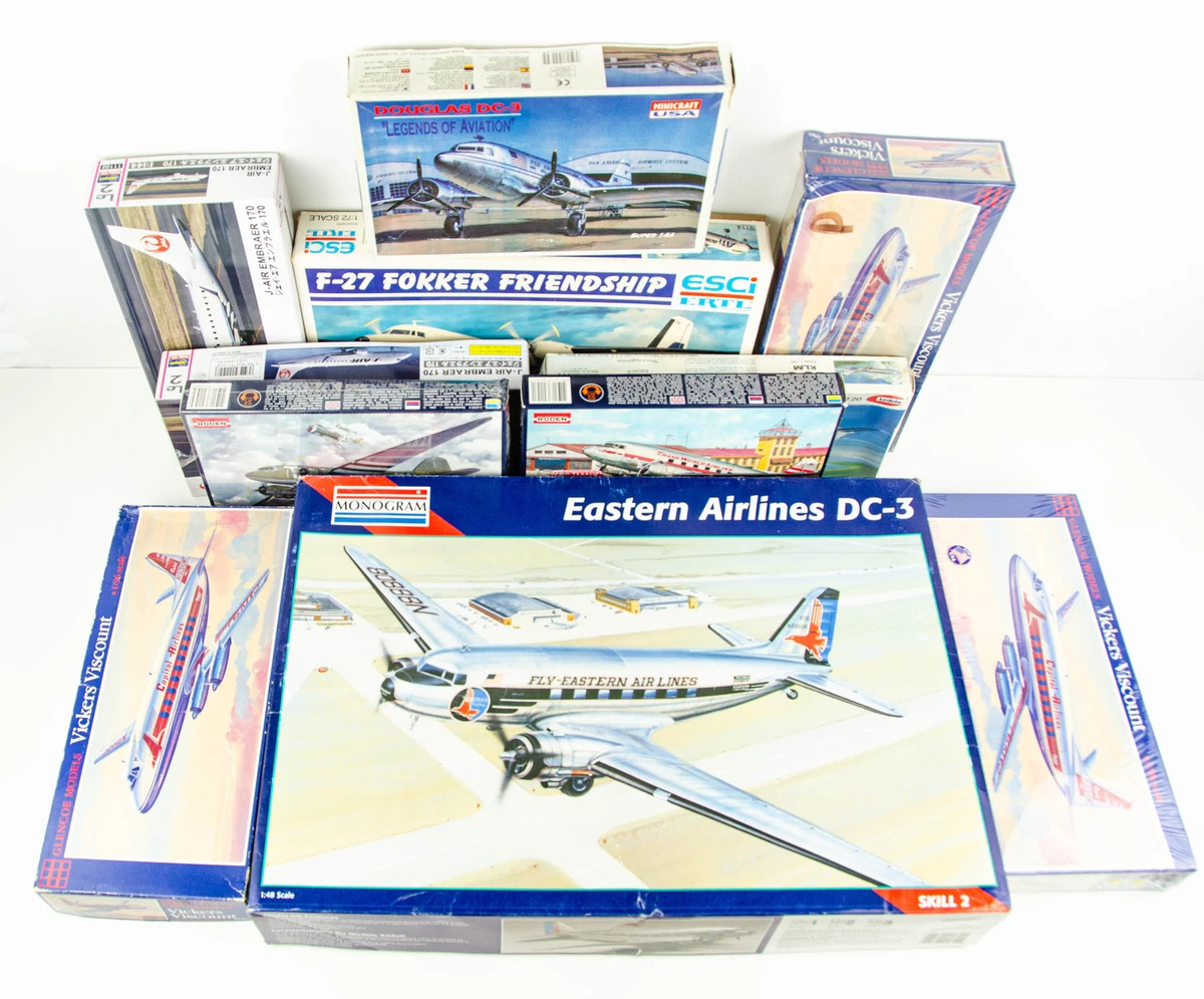Model Airplane Lot of 11 Kits Monogram 1/48 Eastern Airlines DC-3