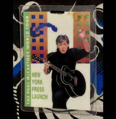 THE PAUL McCARTNEY WORLD TOUR - NEW YORK PRESS LAUNCH 1989 - LAMINATE - RARE!