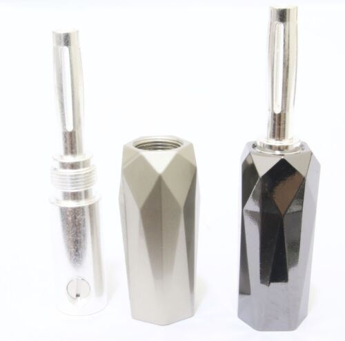 8pcs Diamond ~ Silver Plated Tellurium Copper banana Plugs connector 4Pairs - Picture 2 of 7