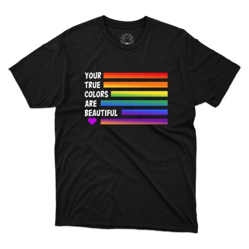 Your True Colors are Beautiful Camisa Mes del Orgullo Arco Iris Camiseta Estampada - Imagen 4 de 8