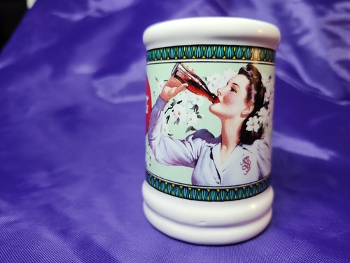 3 tazas de piedra de vidrio Coca-Cola vintage con mango de 3" pulgadas de alto - Imagen 5 de 12