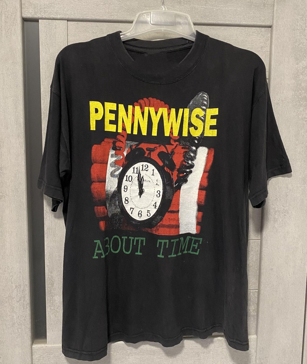 Vtg Pennywise Band About Time Heavy Cotton Black Unisex Tee Shirt 
